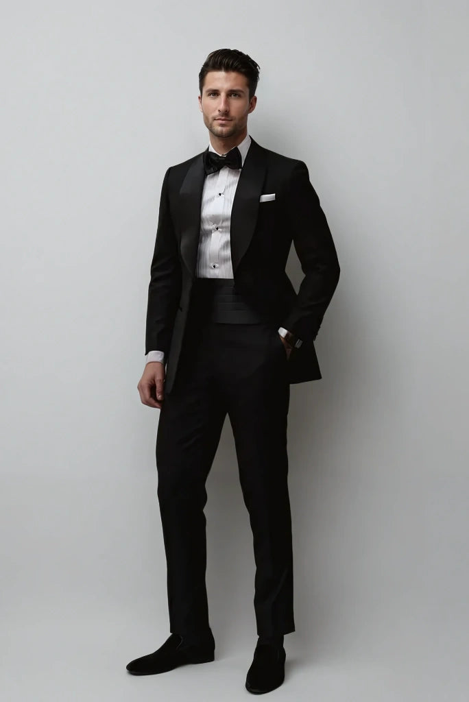 Men Black Tuxedo Suit Two Piece Grooms Suit Special For Wedding Wear Reception Parties Wear & Anniversary Men Black Tuxedo Suit Two Piece Grooms Suit Special For Wedding Wear Reception Parties Wear & Anniversary