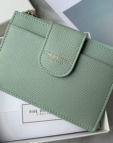Cute Women Green Vegan Leather Slim Card Wallet Card Holder Wallet Change Wallet For Women Cute Women Green Vegan Leather Slim Card Wallet Card Holder Wallet Change Wallet For Women