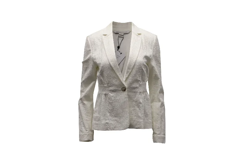 Diane Von Furstenberg Gavyn Textured Jacket in White Cotton