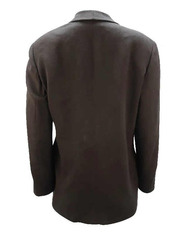 Giorgio Armani Single Breasted Jacket in Black Wool