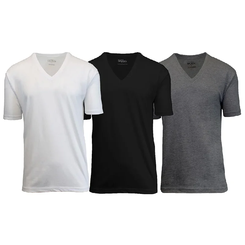 3-Pack: Galaxy By Harvic Men's Egyptian Cotton V-Neck Undershirt