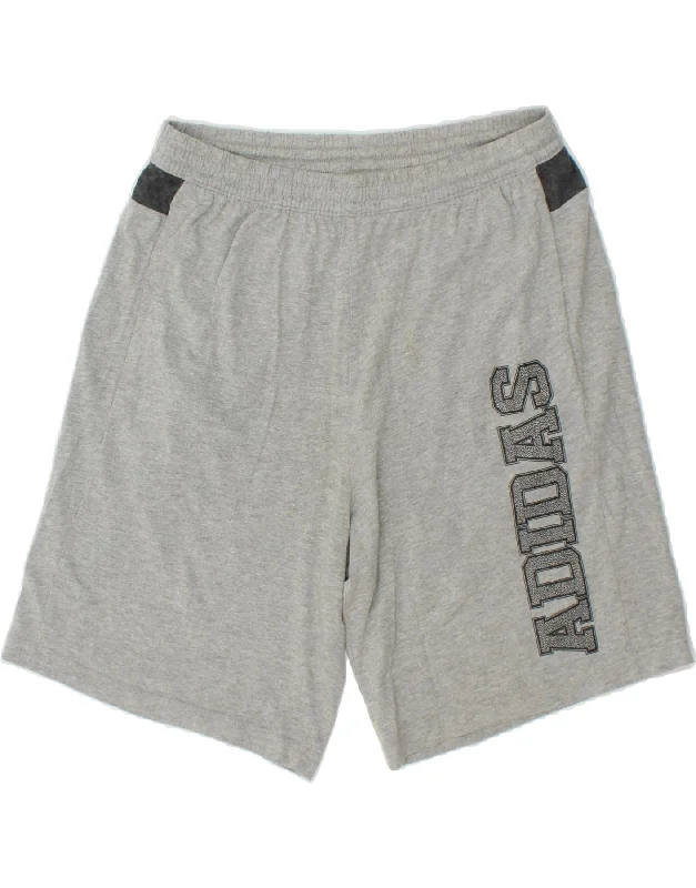 ADIDAS Mens Graphic Sport Shorts Medium Grey Cotton