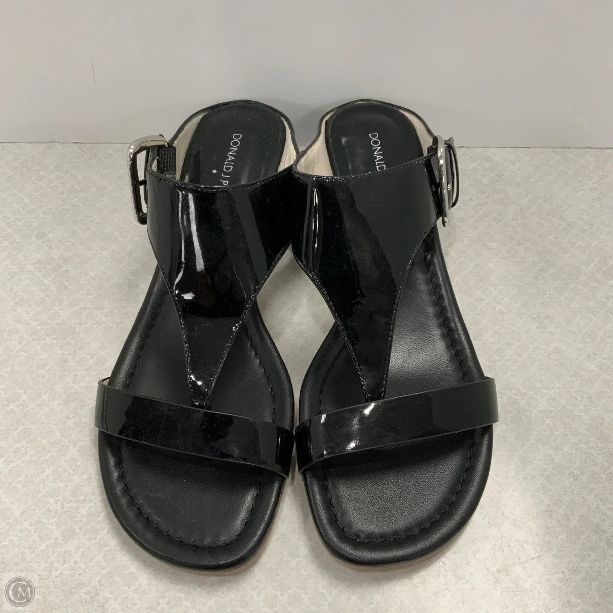 Sandals Heels Wedge By Donald Pliner In Black, Size: 8.5