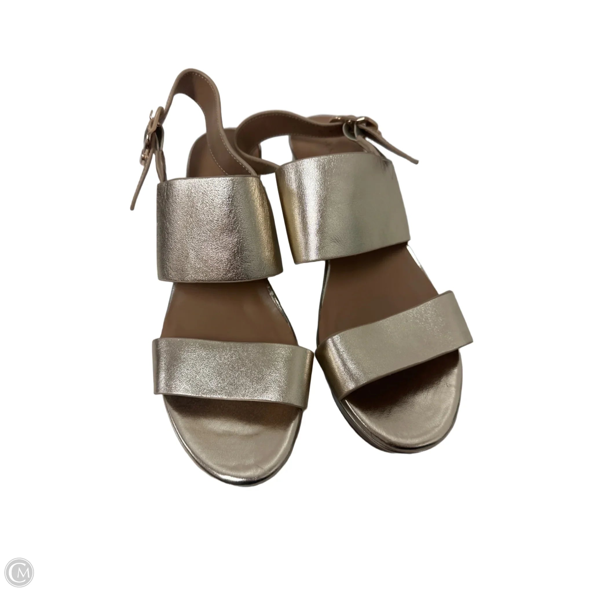 Sandals Heels Block By Aerosoles In Gold, Size: 9.5