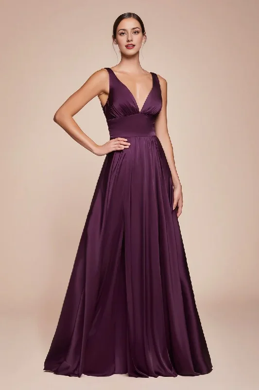 DingJiDress November December Wedding Guest Dress Satin A-Line Deep V-Neck Open Front Leg Slit Backless Formal Party Dress DingJiDress November December Wedding Guest Dress Satin A-Line Deep V-Neck Open Front Leg Slit Backless Formal Party Dress