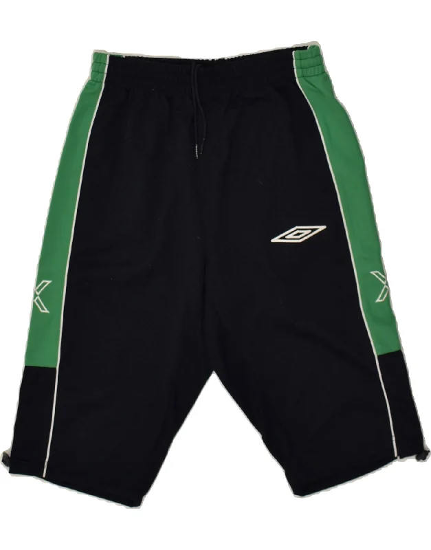 UMBRO Mens Graphic Bermuda Sport Shorts Medium Navy Blue Colourblock