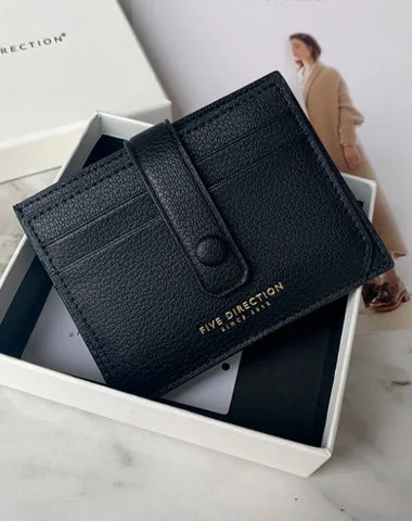 Cute Women Black Vegan Leather Small Card Holder Card Wallets Slim Card Holders Credit Card Holder For Women Cute Women Black Vegan Leather Small Card Holder Card Wallets Slim Card Holders Credit Card Holder For Women
