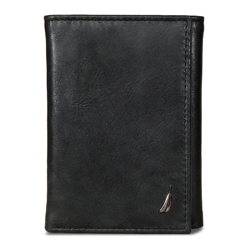 Nautica Mens Leather Trifold Wallet