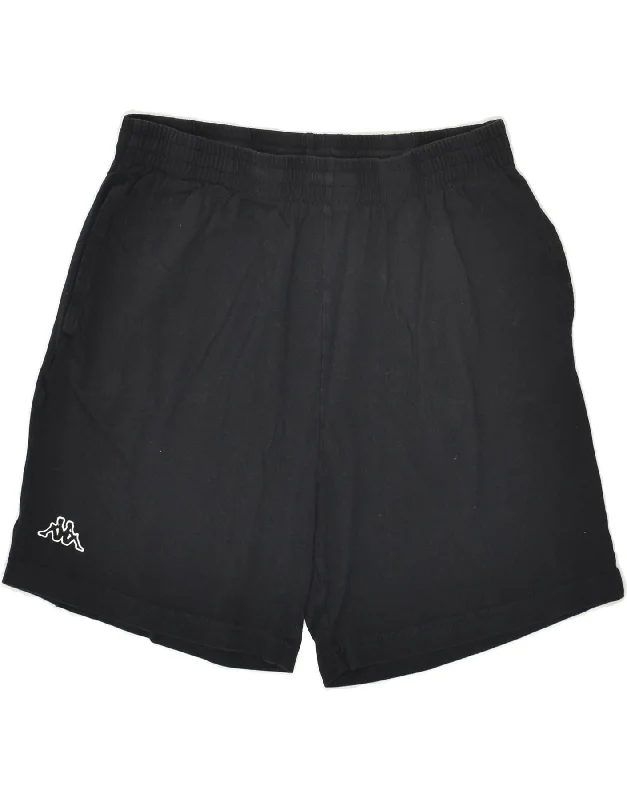 KAPPA Mens Sport Shorts Large Black Cotton