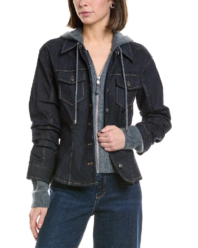 Cinq à Sept Hooded Scrunched Canyon Wool-Blend Jacket