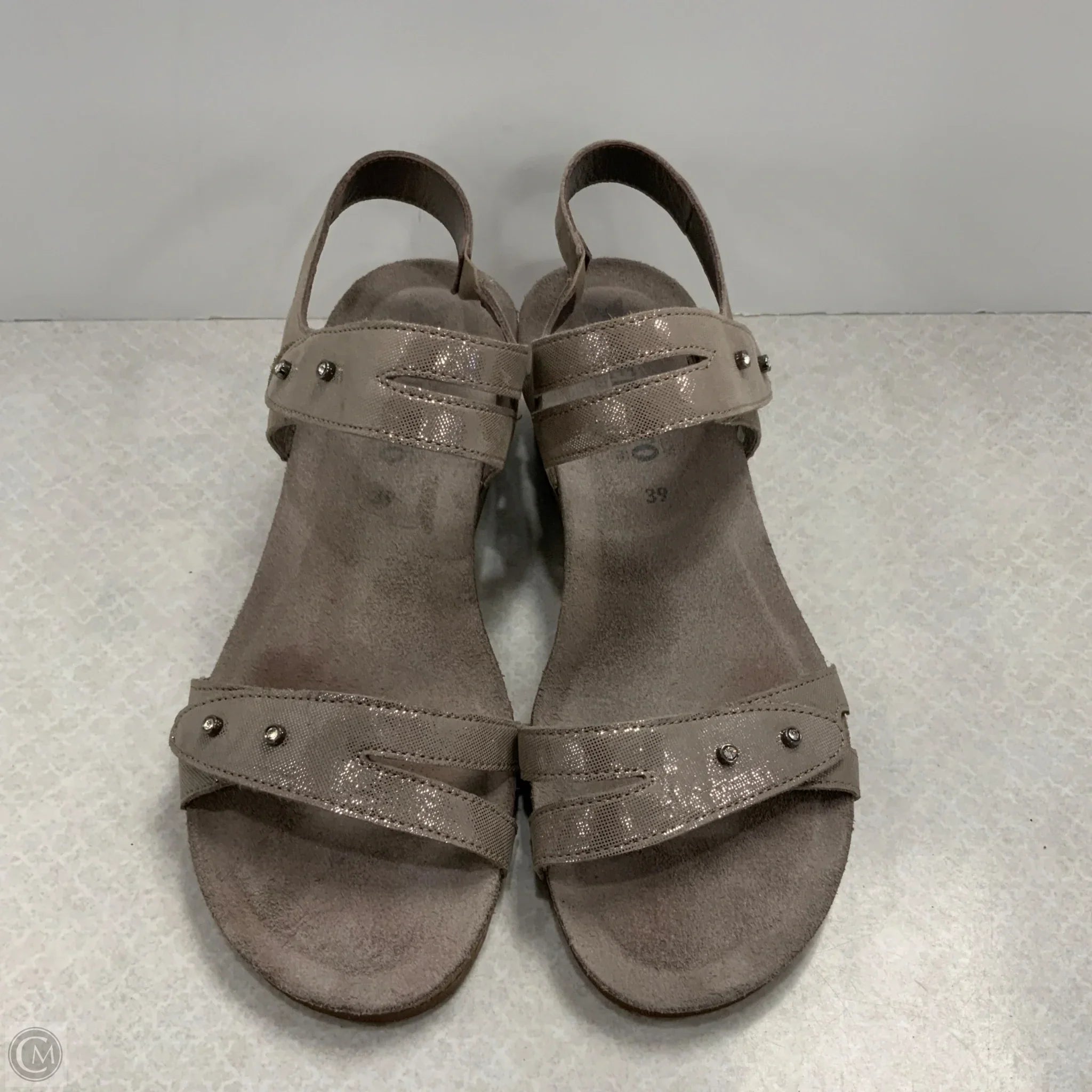 Sandals Heels Wedge By Mephisto In Grey, Size: 8.5