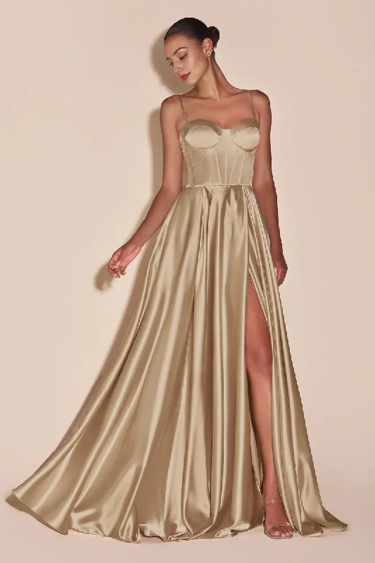 DingJiDress November December Wedding Guest Dress Satin A-Line Spaghetti Strap Bustier Dress Backless Split Fork Elegant Formal Party Dress DingJiDress November December Wedding Guest Dress Satin A-Line Spaghetti Strap Bustier Dress Backless Split Fork Elegant Formal Party Dress