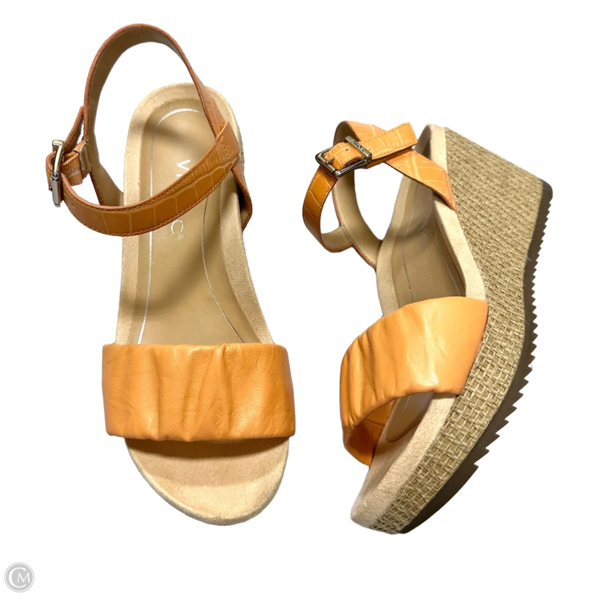 Sandals Heels Wedge By Vionic In Orange, Size: 6