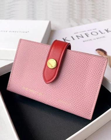 Cute Women Light Pink Small Leather Card Holders Slim Card Wallet Green Credit Card Holder For Women Cute Women Light Pink Small Leather Card Holders Slim Card Wallet Green Credit Card Holder For Women