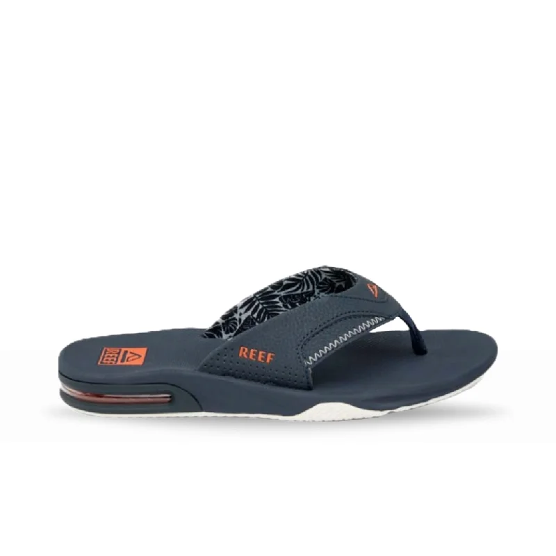 Reef Men's Fanning Flip Flops - Navy/Orange Tropic