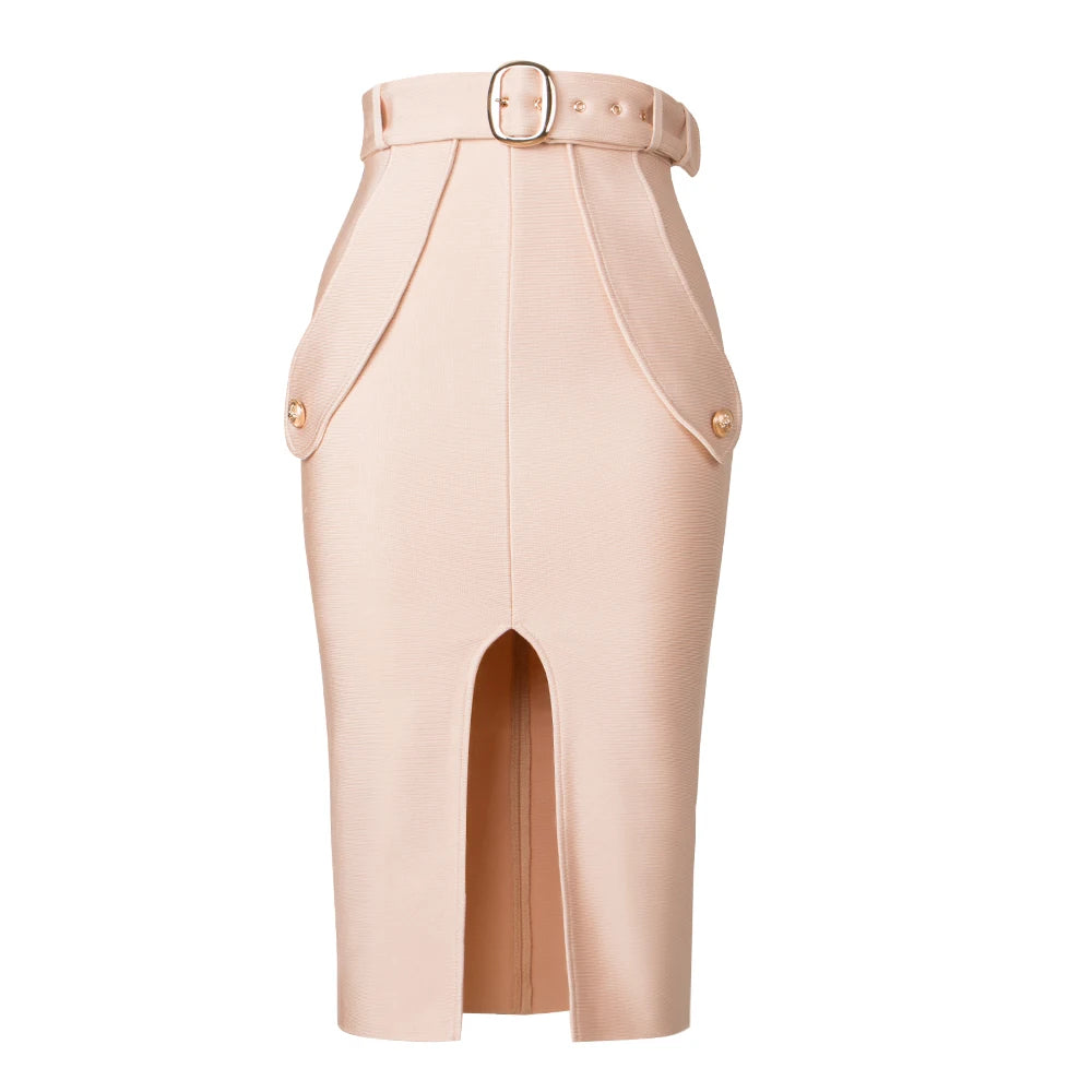Bodycon Women's High Waist Bandage Skirt Knee Length Midi Pencil Office Party Club Elegant Skirts Clothing