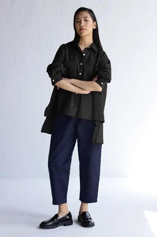 Rosina Oversized Shirt : Ivory Black
