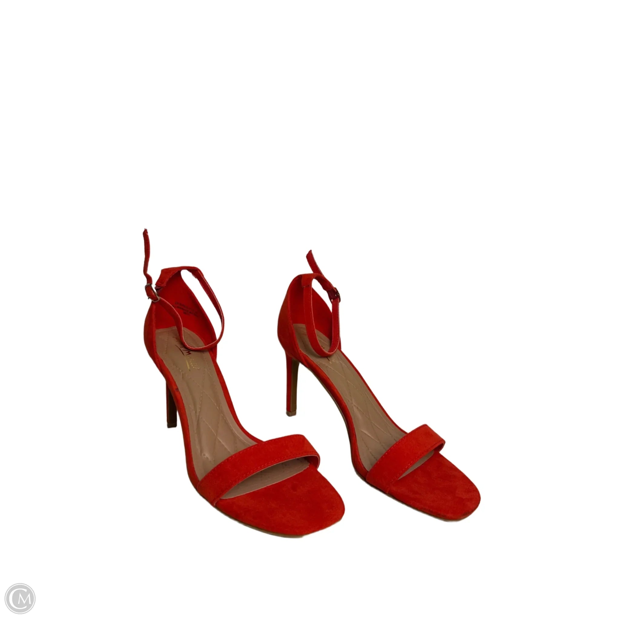 Sandals Heels Stiletto By Anne Michelle In Orange, Size: 8.5