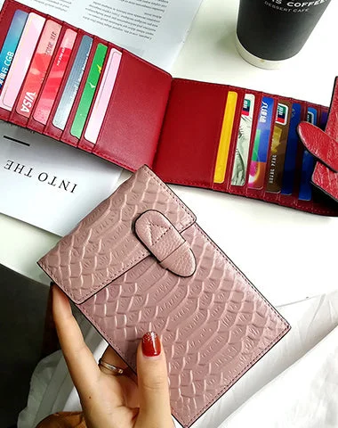 Cute Womens Snake Pattern Pink Leather Card Wallets Card Clutch Card Holder Wallet for Women Cute Womens Snake Pattern Pink Leather Card Wallets Card Clutch Card Holder Wallet for Women