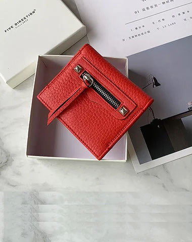 Cute Women Red Leather Card Holders Slim Card Wallet Red Bifold Credit Card Holder For Women Cute Women Red Leather Card Holders Slim Card Wallet Red Bifold Credit Card Holder For Women