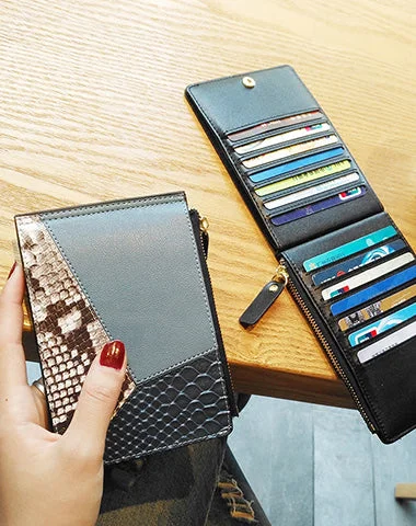 Cute Womens Patchwork Blue Leather Card Wallets Card Clutch Wallet Zip Card Holder Wallet for Women Cute Womens Patchwork Blue Leather Card Wallets Card Clutch Wallet Zip Card Holder Wallet for Women