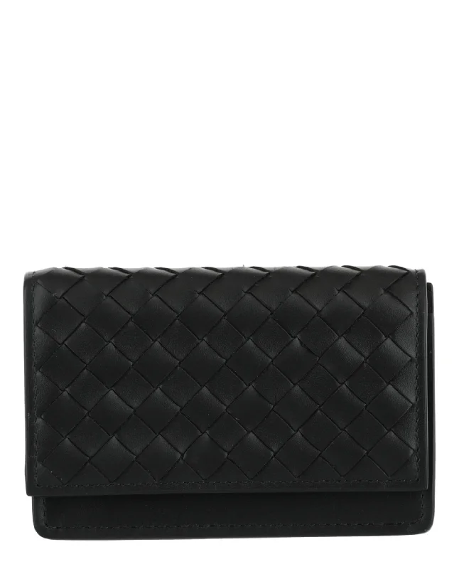 Intrecciato Flap Business Card Wallet