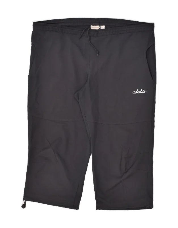 ADIDAS Mens Capri Tracksuit Trousers Large Grey Polyester
