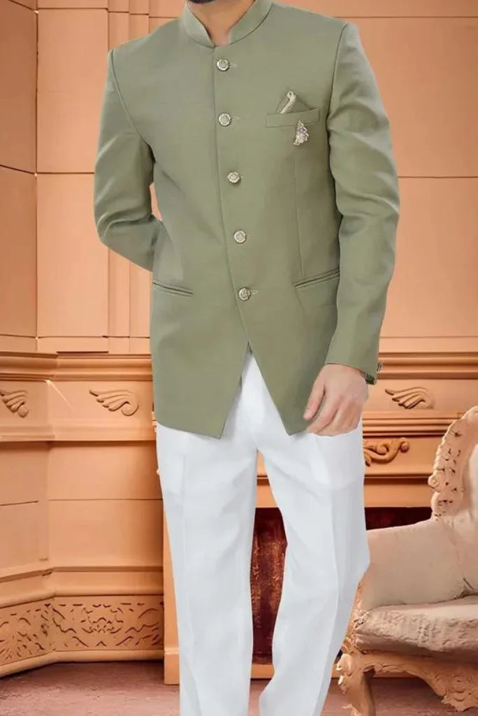 Men's Sage Green Jodhpuri Suit, Perfect Outfit for Festivals and Special Occasions Men's Sage Green Jodhpuri Suit, Perfect Outfit for Festivals and Special Occasions