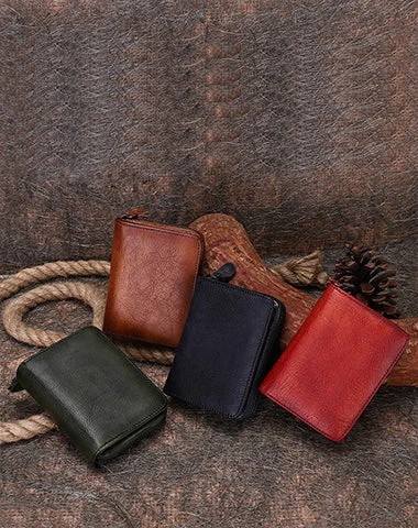 Vintage Women Leather Small Wallet with Zip Around Card Holders Bifold Small Wallet Billfold For Women Vintage Women Leather Small Wallet with Zip Around Card Holders Bifold Small Wallet Billfold For Women
