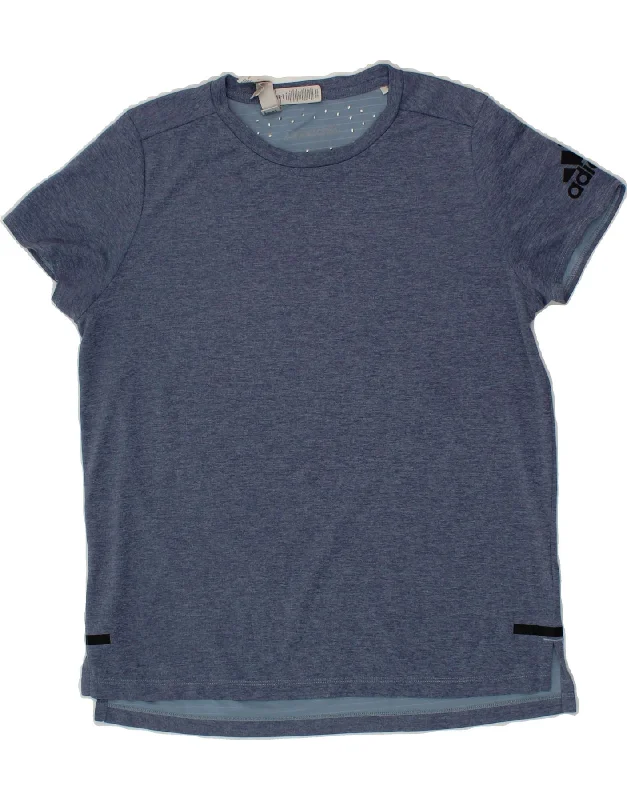 ADIDAS Womens Climachill T-Shirt Top UK 12/14 Medium Blue Polyester