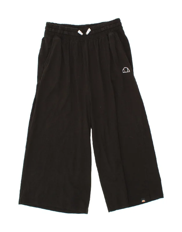 ELLESSE Womens Capri Tracksuit Trousers UK 14 Large  Black