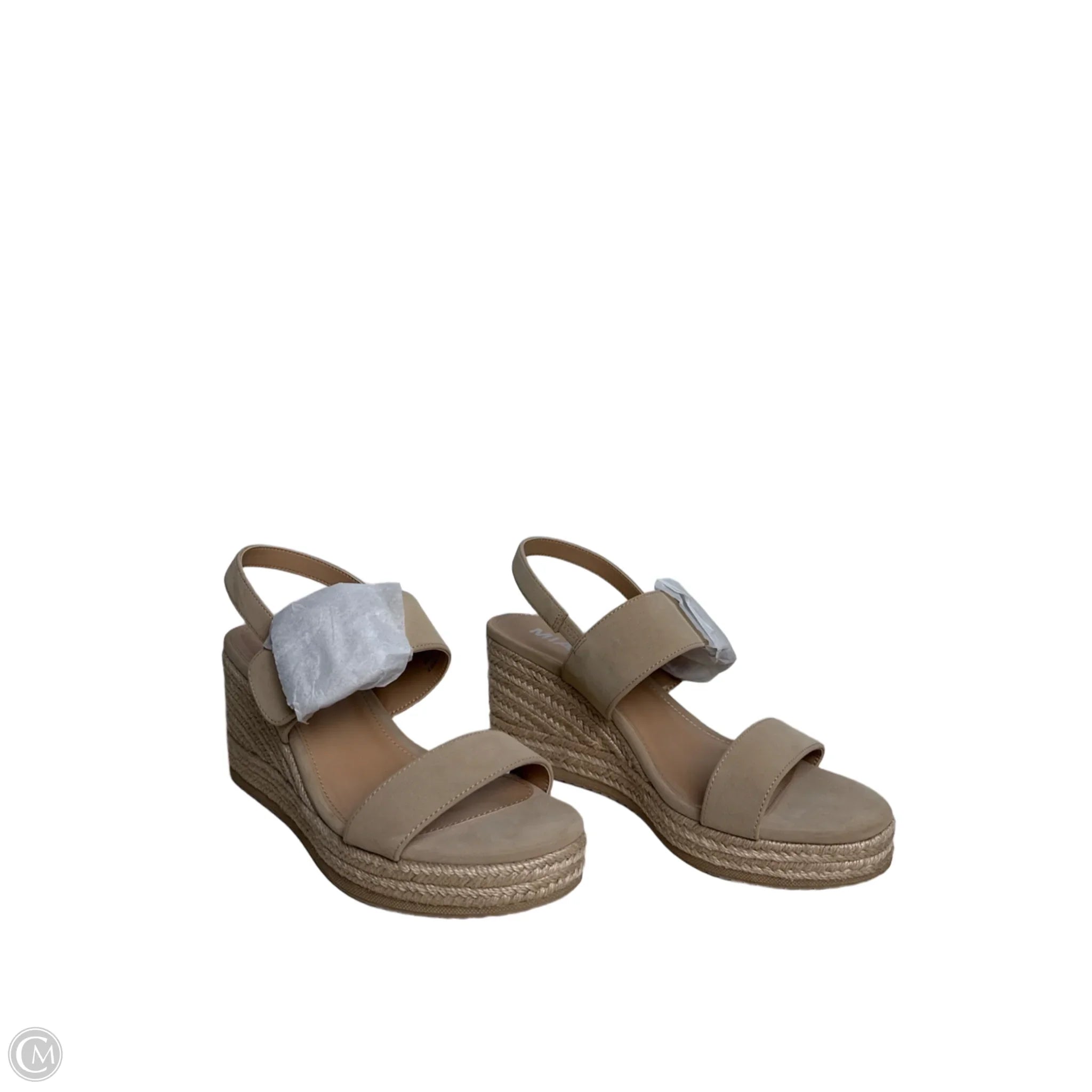 Sandals Heels Wedge By Mia In Beige, Size: 10