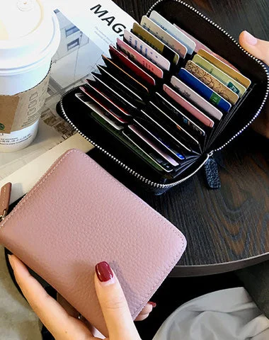 Cute Women Pink Leather Card Holders Small Zip Card Wallet Card Holders Wallet For Women Cute Women Pink Leather Card Holders Small Zip Card Wallet Card Holders Wallet For Women