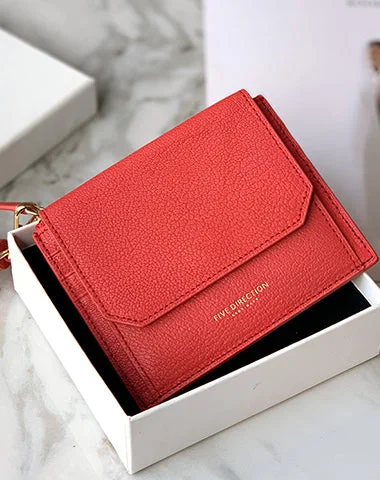 Cute Women Red Sheepskin Card Holder Wallet with KeyChain Card Wallet Zip Coin Change Wallet For Women Cute Women Red Sheepskin Card Holder Wallet with KeyChain Card Wallet Zip Coin Change Wallet For Women