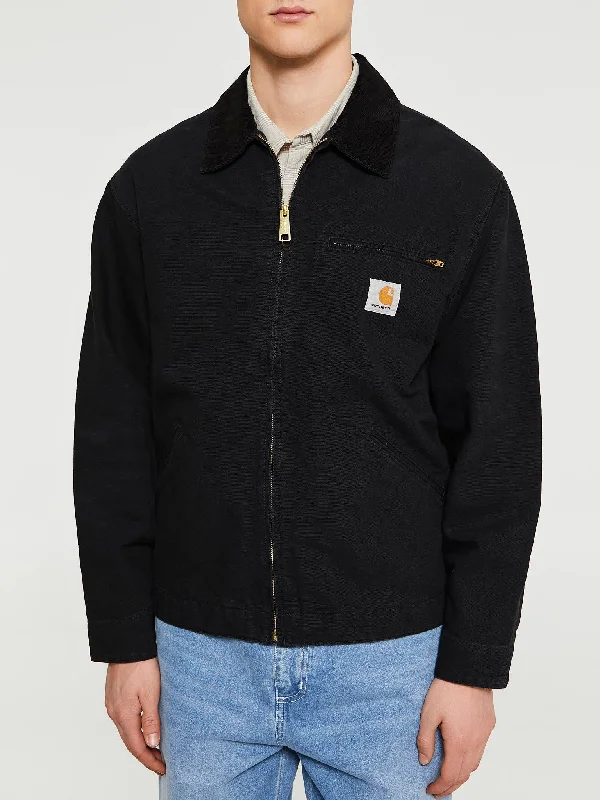 OG Detroit Jacket in Black Aged Canvas