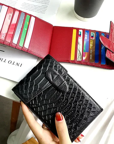 Cute Womens Snake Pattern Black Leather Card Wallets Card Clutch Card Holder Wallet for Women Cute Womens Snake Pattern Black Leather Card Wallets Card Clutch Card Holder Wallet for Women