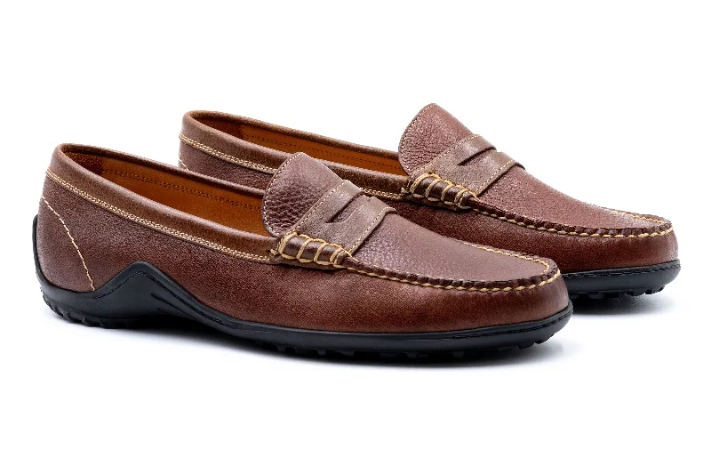 Bill American Bison Penny Loafers - Chestnut