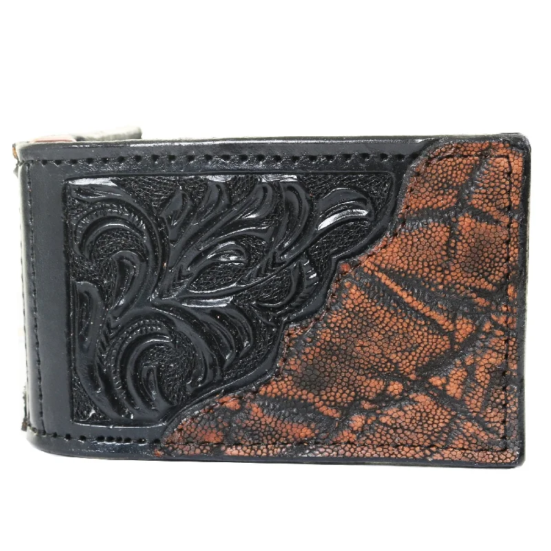 MC182- Black Leather Money Clip
