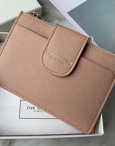 Cute Women Skin Pink Vegan Leather Slim Card Wallet Card Holder Wallet Change Wallet For Women Cute Women Skin Pink Vegan Leather Slim Card Wallet Card Holder Wallet Change Wallet For Women