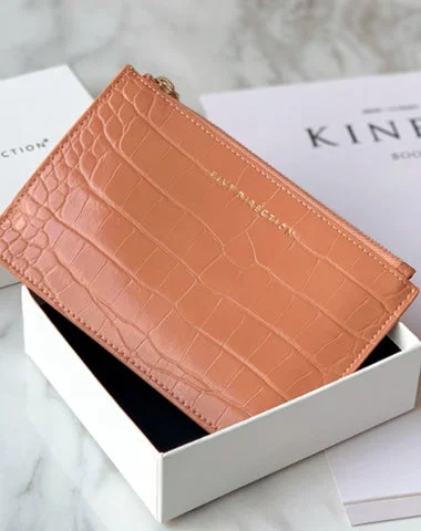 Cute Women Brick Red Vegan Leather Card Holder Wallet with KeyChain Crocodile Pattern Card Wallet Zip Coin Change Wallet For Women Cute Women Brick Red Vegan Leather Card Holder Wallet with KeyChain Crocodile Pattern Card Wallet Zip Coin Change Wallet For Women