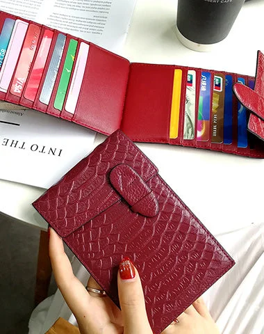 Cute Womens Snake Pattern Red Leather Card Wallets Card Clutch Card Holder Wallet for Women Cute Womens Snake Pattern Red Leather Card Wallets Card Clutch Card Holder Wallet for Women