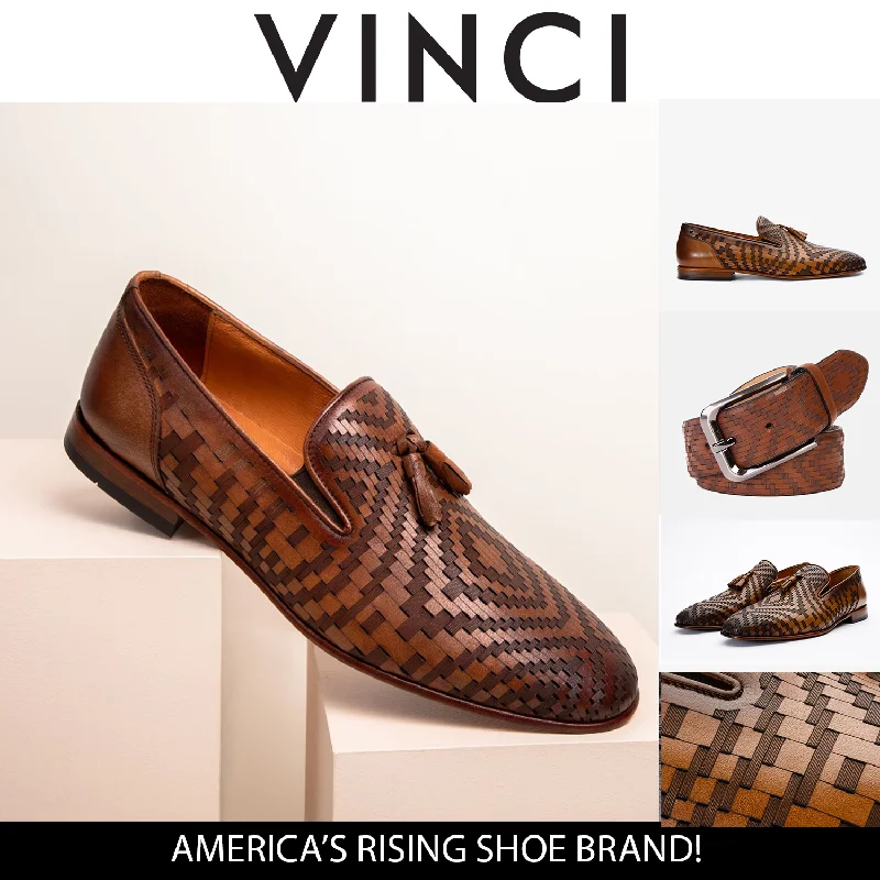 The Meram Brown Leather Tassel Slip-On Loafer Men Shoe