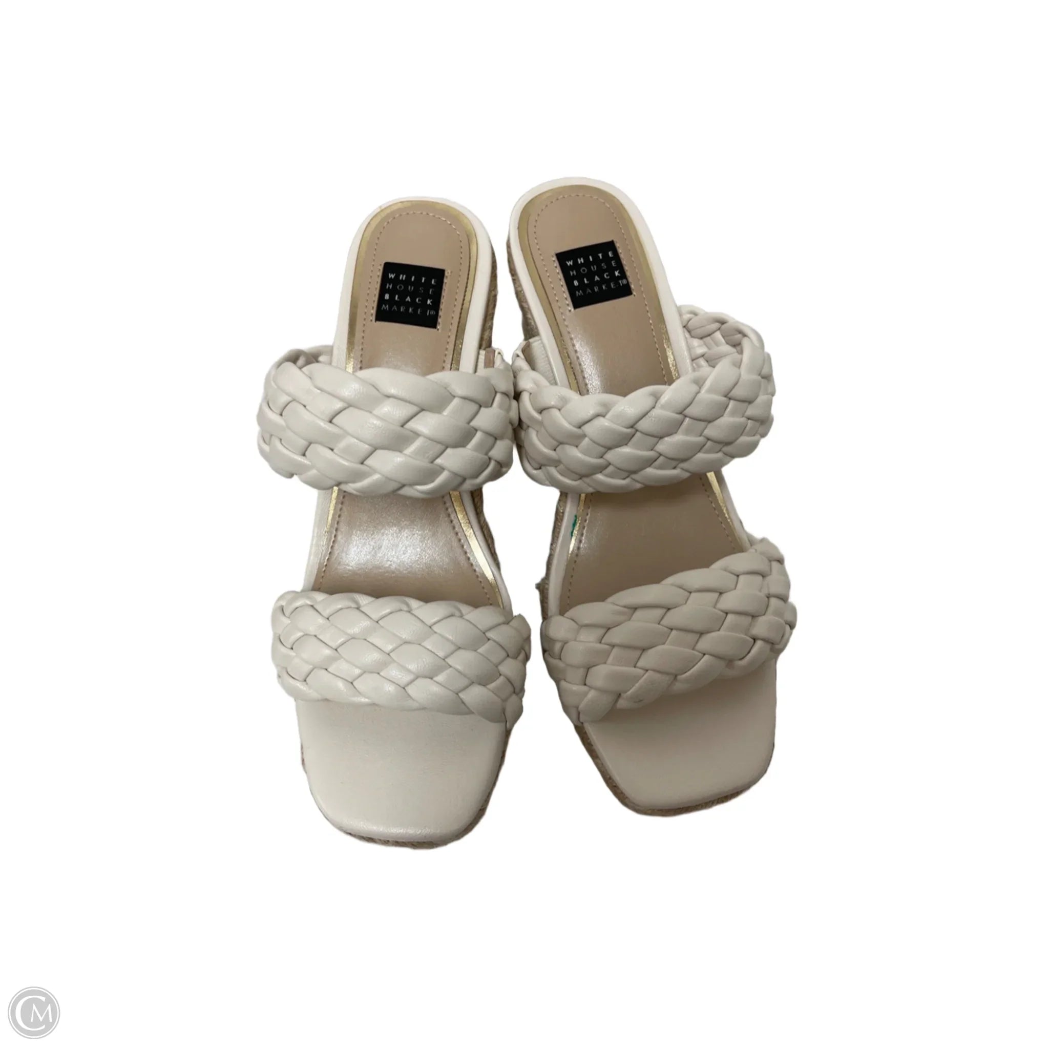 Sandals Heels Wedge By White House Black Market In Cream, Size: 7