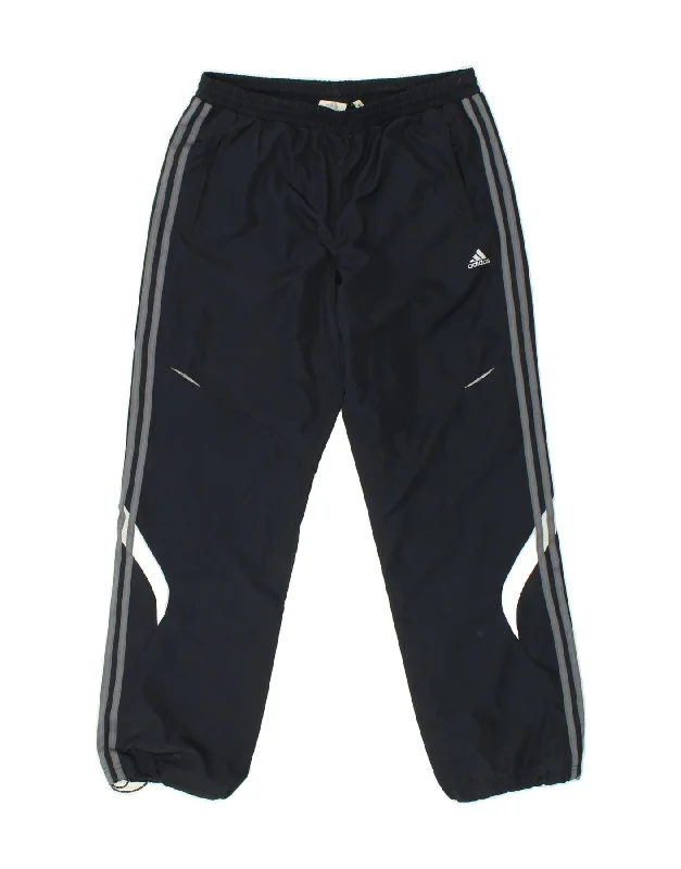 ADIDAS Mens Tracksuit Trousers Medium  Navy Blue Polyester