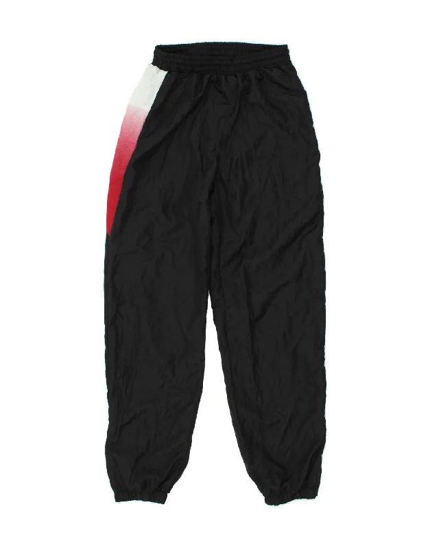 VINTAGE Mens Graphic Tracksuit Trousers Joggers IT 50 Large Black