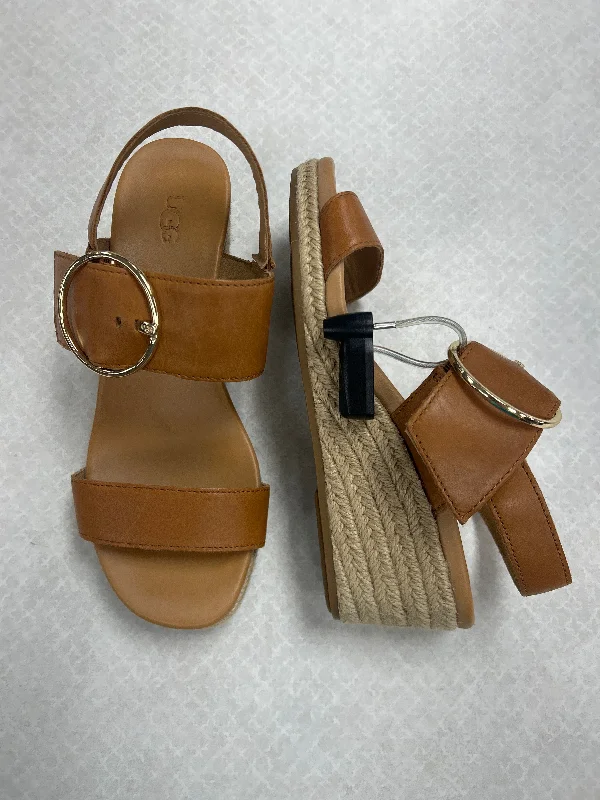 Sandals Designer By Ugg In Tan, Size:6.5