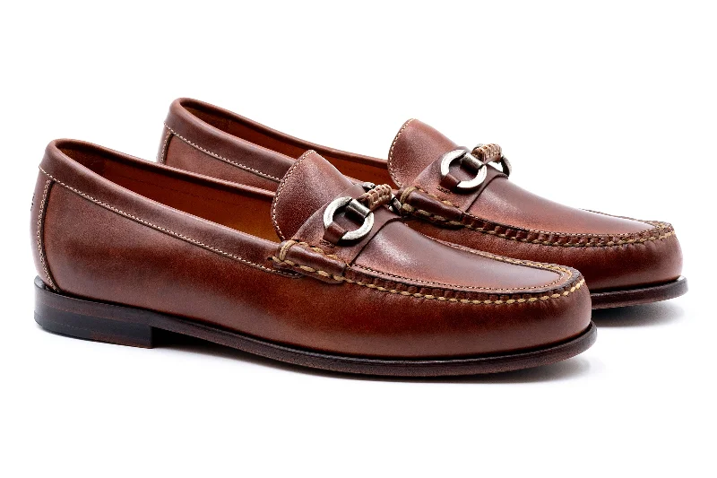 Old Row Oiled Saddle Leather Horse Bit Loafers - Cigar