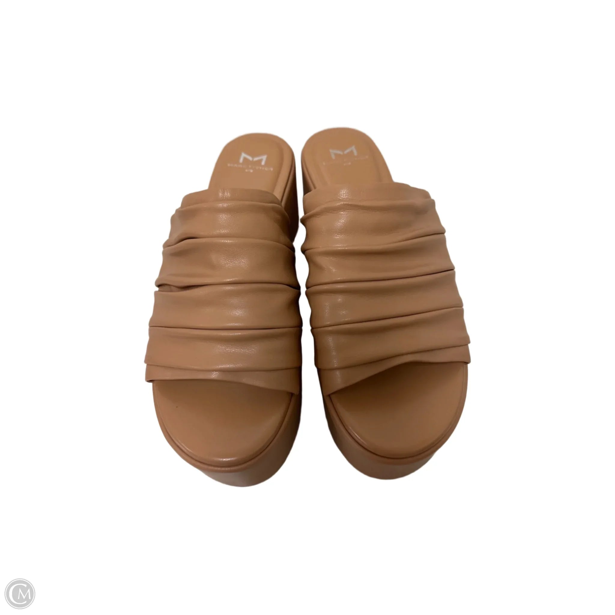 Sandals Heels Wedge By Marc Fisher In Tan, Size: 8