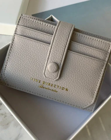 Cute Women Gray Vegan Leather Small Card Holder Card Wallets Slim Card Holders Credit Card Holder For Women Cute Women Gray Vegan Leather Small Card Holder Card Wallets Slim Card Holders Credit Card Holder For Women