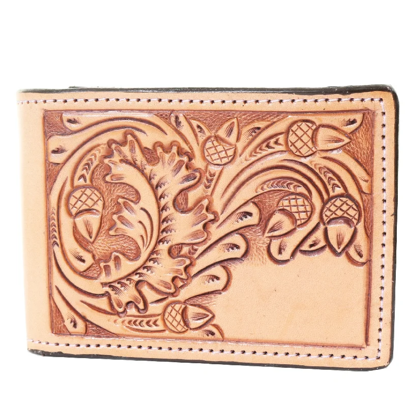 BF71 - Hand-Tooled Mens Bifold Wallet